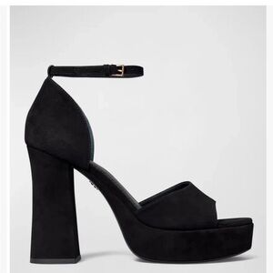 Tory Burch Black Suede Platform Heels 8.5 M